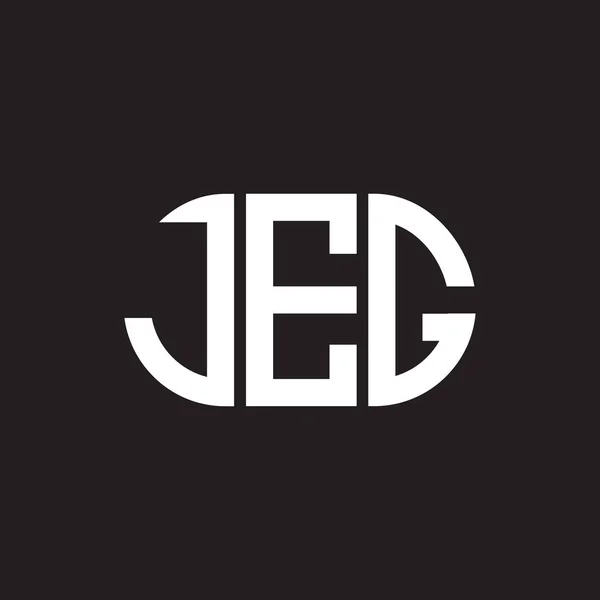 Σχεδιασμός Λογότυπου Γραμμάτων Jeg Μαύρο Φόντο Jeg Δημιουργικό Πρωτότυπο Γράμμα — Διανυσματικό Αρχείο