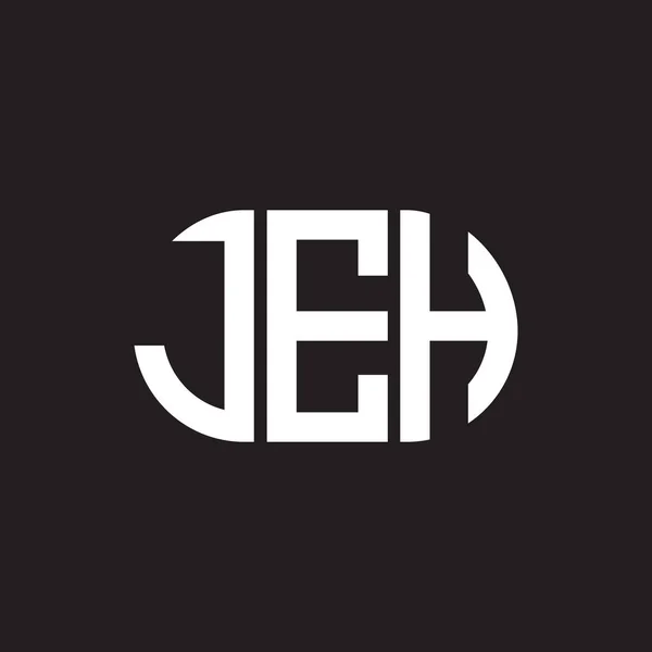 Σχεδιασμός Λογότυπου Γραμμάτων Jeh Μαύρο Φόντο Jeh Δημιουργικά Αρχικά Γράμμα — Διανυσματικό Αρχείο