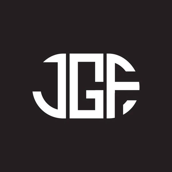Diseño Del Logotipo Letra Jgf Sobre Fondo Negro Concepto Logotipo — Vector de stock