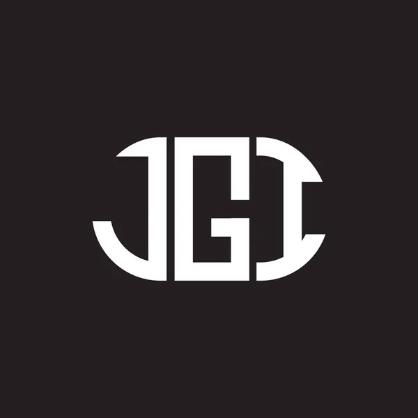 Diseño Del Logotipo Letra Jgi Sobre Fondo Negro Jgi Iniciales — Vector de stock