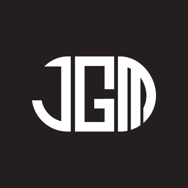 Diseño Del Logotipo Letra Jgm Sobre Fondo Negro Jgm Iniciales — Vector de stock