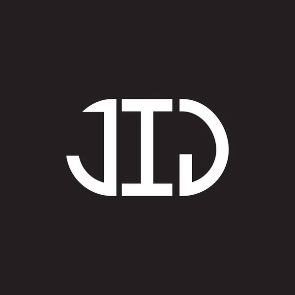 Diseño Del Logotipo Letra Jij Sobre Fondo Negro Jij Iniciales — Vector de stock