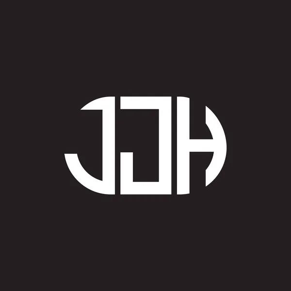 Diseño Del Logotipo Letra Jjh Sobre Fondo Negro Jjh Iniciales — Vector de stock