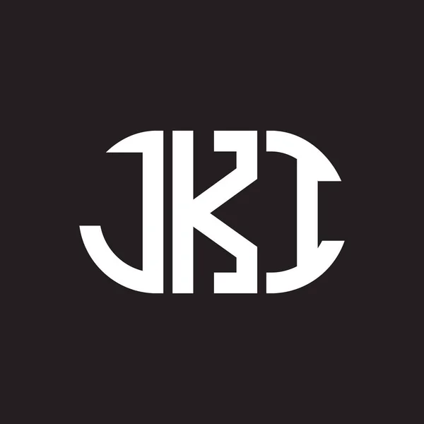Diseño Del Logotipo Letra Jki Sobre Fondo Negro Jki Iniciales — Archivo Imágenes Vectoriales
