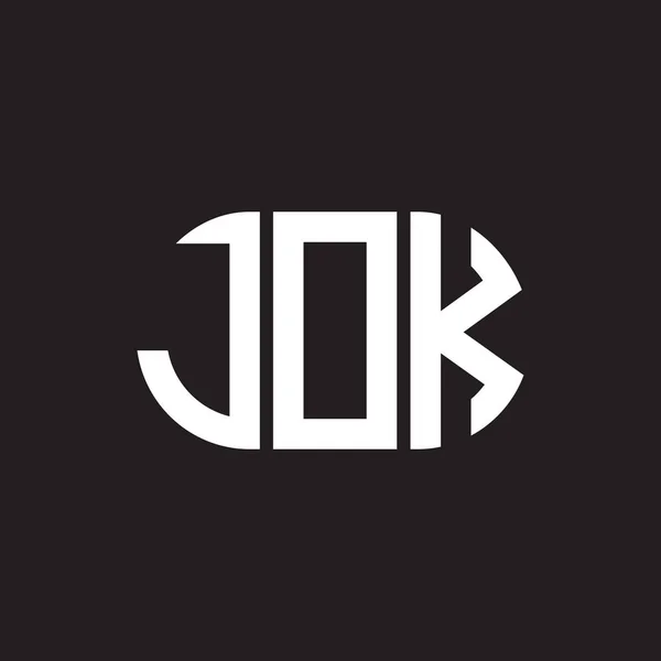 Diseño Del Logotipo Letra Jok Sobre Fondo Negro Jok Iniciales — Archivo Imágenes Vectoriales