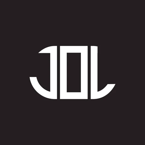 黒い背景にJol文字のロゴデザイン Jolクリエイティブイニシャルレターロゴコンセプト Jolレターデザイン — ストックベクタ