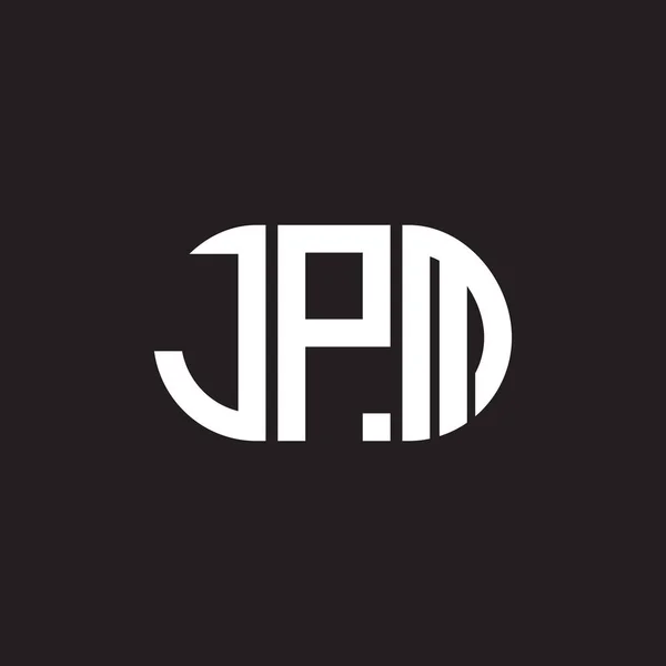 Jpm Lettre Logo Design Sur Fond Noir Jpm Initiales Créatives — Image vectorielle