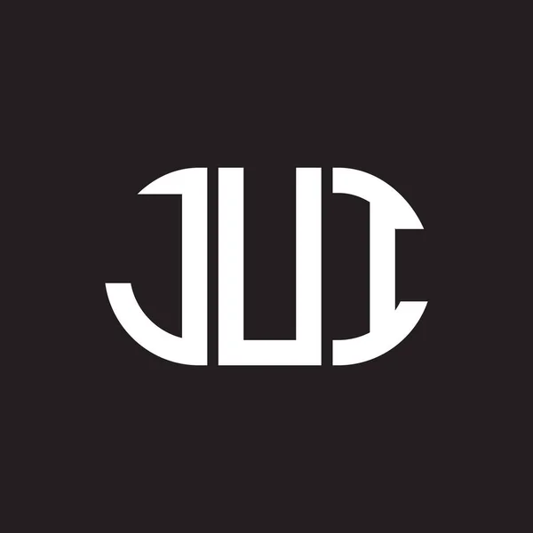 Jui Літерний Логотип Чорному Тлі Творчі Ініціали Jui Поняття Логотипу — стоковий вектор
