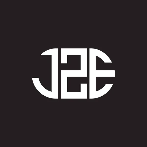 Diseño Del Logotipo Letra Jze Sobre Fondo Negro Jze Iniciales — Vector de stock