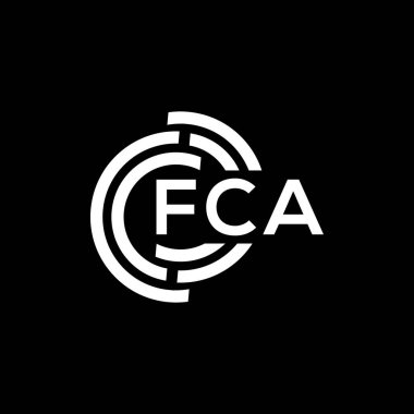 FCA harf logosu tasarımı siyah arka planda. FCA yaratıcı harflerin baş harfleri logo kavramı. FCA harf tasarımı.