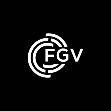 Siyah arkaplanda FGV harf logosu tasarımı. FGV yaratıcı harflerin baş harfleri logo kavramı. FGV harf tasarımı.