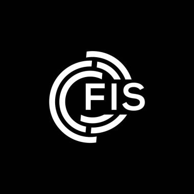 Siyah arka planda FIS harf logosu tasarımı. FIS yaratıcı harflerin baş harfleri logo kavramı. FIS harf tasarımı.