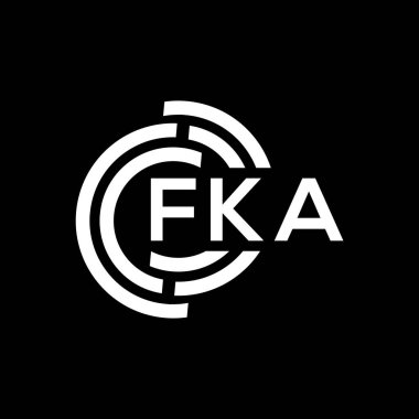 Siyah arka planda FKA harf logosu tasarımı. FKA yaratıcı harflerin baş harfleri logo kavramı. FKA harf tasarımı.