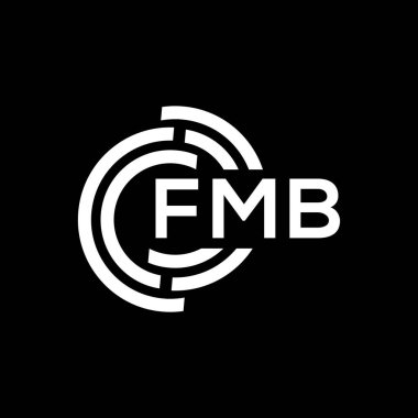 Siyah arka planda FMB harfi logo tasarımı. FMB yaratıcı harflerin baş harfleri logo kavramı. FMB harf tasarımı.