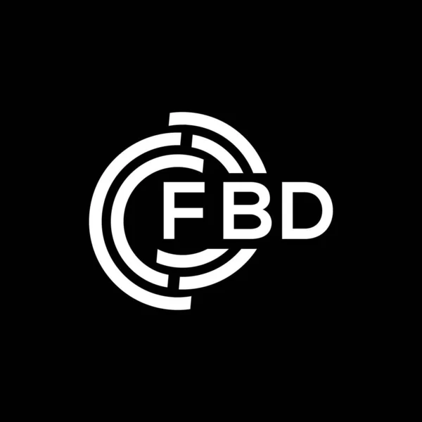 Siyah Arka Planda Fbd Harf Logosu Tasarımı Fbd Yaratıcı Harflerin — Stok Vektör