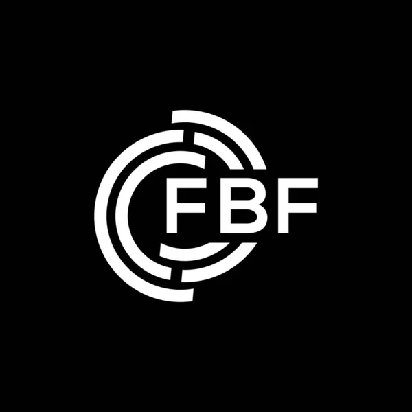 Siyah Arka Planda Fbf Harf Logosu Tasarımı Fbf Yaratıcı Harflerin — Stok Vektör