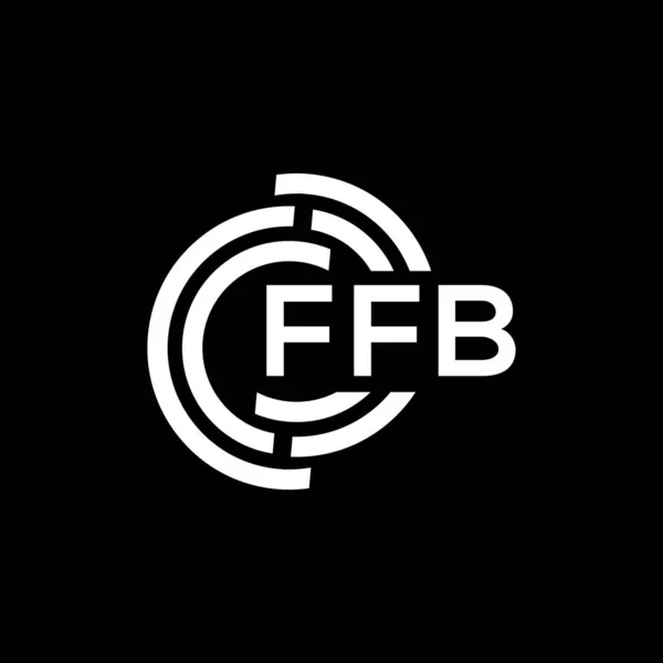 Ffb Brev Logotyp Design Svart Bakgrund Ffb Kreativa Initialer Brev — Stock vektor