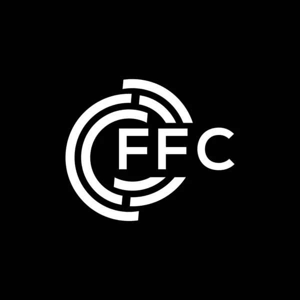Siyah Arka Planda Ffc Harf Logosu Tasarımı Ffc Yaratıcı Harflerin — Stok Vektör