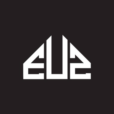 EUZ harfi logo tasarımı siyah arkaplan üzerine. EUZ yaratıcı harflerin baş harfleri logo konsepti. EUZ harf tasarımı.