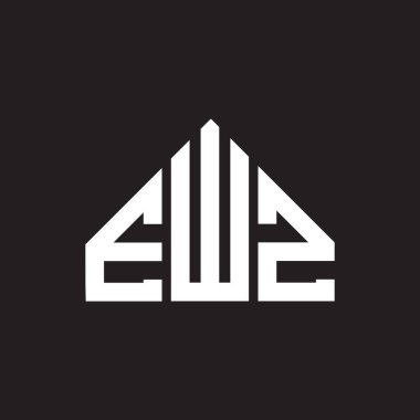 Siyah arka planda EWZ harf logosu tasarımı. EWZ yaratıcı harflerin baş harfleri logo kavramı. EWZ harf tasarımı.