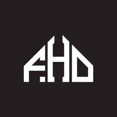 FHO harf logosu tasarımı siyah arka planda. FHO yaratıcı harf logosu konsepti. FHO harf tasarımı.