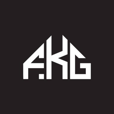 Siyah arkaplanda FKG harf logosu tasarımı. FKG yaratıcı harflerin baş harfleri logo kavramı. FKG harf tasarımı.