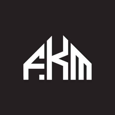 Siyah arkaplanda FKM harf logosu tasarımı. FKM yaratıcı harflerin baş harfleri logo kavramı. FKM harf tasarımı.