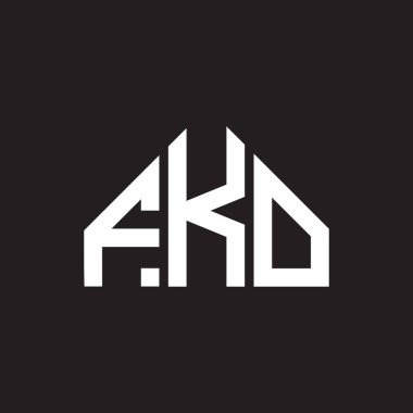 Siyah arka planda FKO harf logosu tasarımı. FKO yaratıcı harflerin baş harfleri logo kavramı. FKO harf tasarımı.