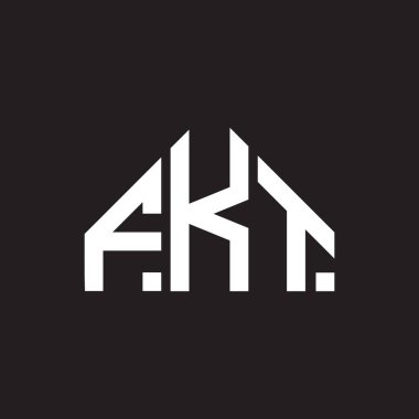 Siyah arkaplanda FKT harf logosu tasarımı. FKT yaratıcı harflerin baş harfleri logo kavramı. FKT harf tasarımı.