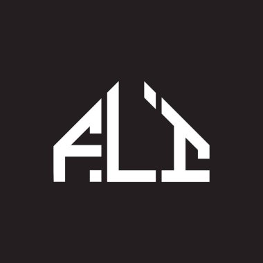 Siyah arka planda FLI harf logosu tasarımı. FLI yaratıcı harflerin baş harfleri logo kavramı. FLI harf tasarımı.