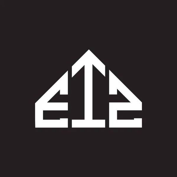 Eiz Logo Ontwerp Zwarte Achtergrond Eiz Creatieve Initialen Letter Logo — Stockvector