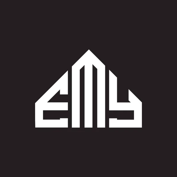 Logo Emy Disegno Lettera Sfondo Nero Emy Creativo Iniziali Lettera — Vettoriale Stock