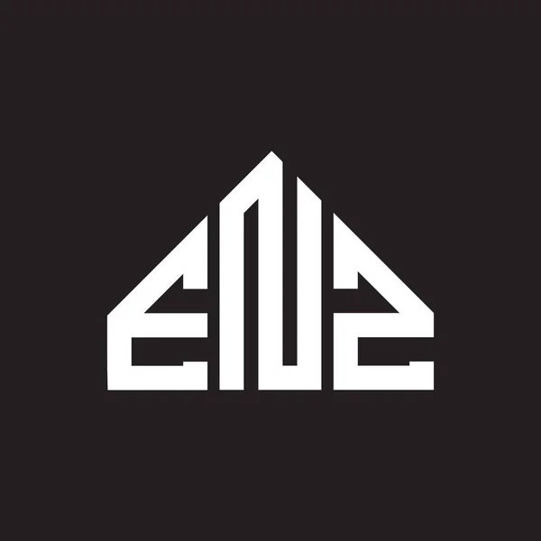 黒い背景にEnz文字のロゴデザイン Enz創造的なイニシャルの手紙のロゴコンセプト Enz手紙デザイン — ストックベクタ
