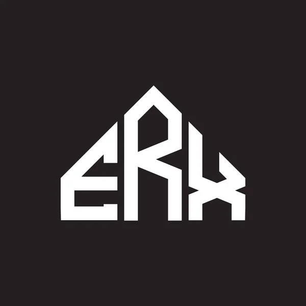 Diseño Del Logotipo Letra Erx Sobre Fondo Negro Erx Iniciales — Vector de stock