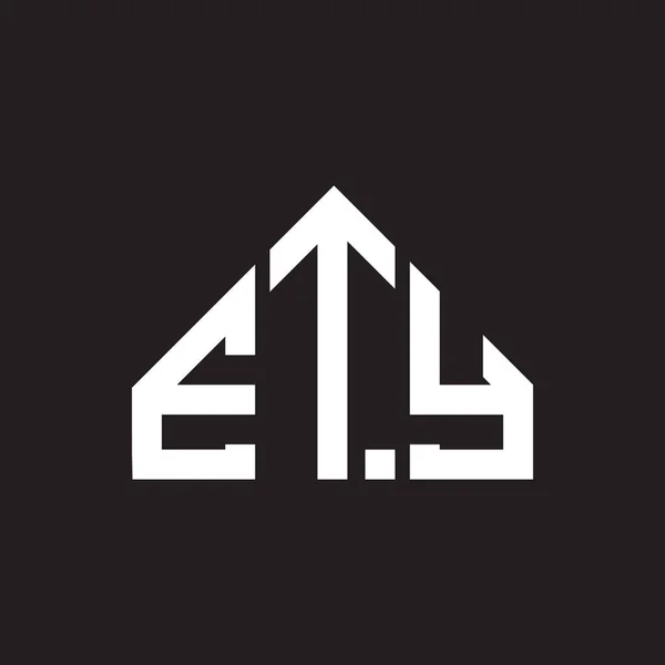 Ety Lettera Logo Design Sfondo Nero Ety Creativo Iniziali Lettera — Vettoriale Stock