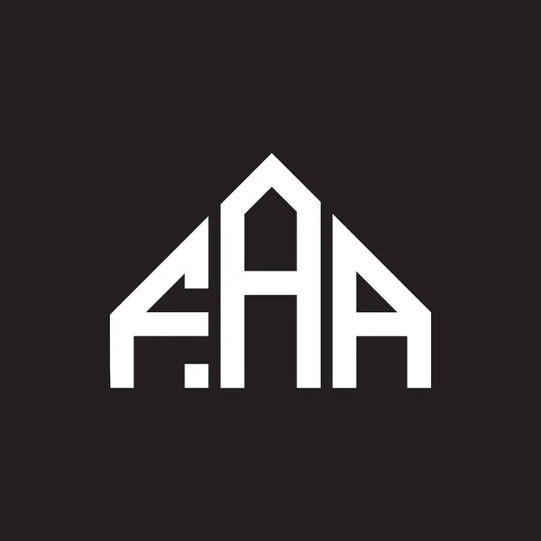 Σχεδιασμός Λογότυπου Γράμματος Faa Μαύρο Φόντο Faa Δημιουργικό Πρωτότυπο Γράμμα — Διανυσματικό Αρχείο