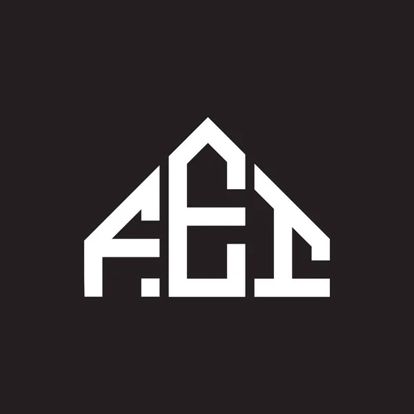 Projekt Logo Litery Fei Czarnym Tle Kreatywne Inicjały Fei Koncepcja — Wektor stockowy