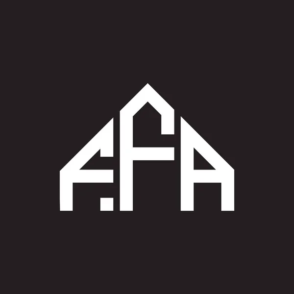 Ffa Σχέδιο Λογότυπο Επιστολή Μαύρο Φόντο Ffa Δημιουργική Αρχικά Γράμμα — Διανυσματικό Αρχείο