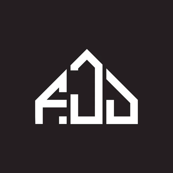 Σχεδιασμός Λογότυπου Γραμμάτων Fji Μαύρο Φόντο Δημιουργικά Αρχικά Fji Έννοια — Διανυσματικό Αρχείο