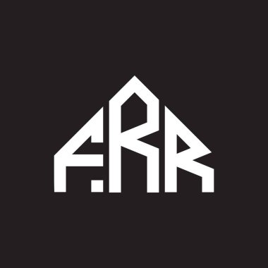 Siyah arka planda FRR harfi logo tasarımı. FRR yaratıcı harflerin baş harfleri logo kavramı. FRR harf tasarımı.