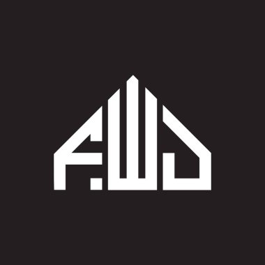 FWJ harf logosu tasarımı siyah arka planda. FWJ yaratıcı harflerin baş harfleri logo kavramı. FWJ harf tasarımı.