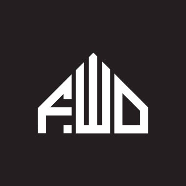 FWO harfi logo tasarımı siyah arka planda. FWO yaratıcı harflerin baş harfleri logo kavramı. FWO harf tasarımı.