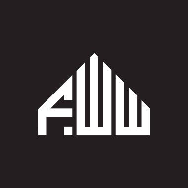 Siyah arka planda FWW harf logosu tasarımı. FWW yaratıcı harflerin baş harfleri logo kavramı. FWW harf tasarımı.