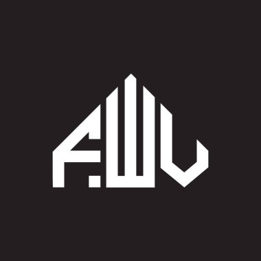 Siyah arka planda FWV harf logosu tasarımı. FWV yaratıcı harflerin baş harfleri logo kavramı. FWV harf tasarımı.