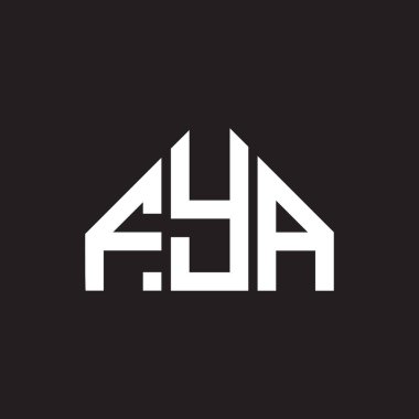 Siyah arka planda FYA harf logosu tasarımı. FYA yaratıcı harflerin baş harfleri logo kavramı. FYA harf tasarımı.