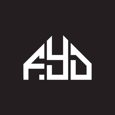 Siyah arka planda FYD harf logosu tasarımı. FYD yaratıcı harflerin baş harfleri logo kavramı. FYD harf tasarımı.