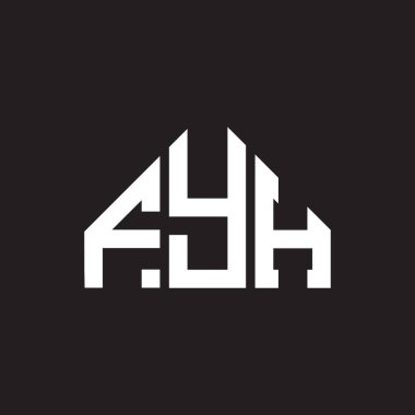 Siyah arka planda FYH harf logosu tasarımı. FYH yaratıcı harflerin baş harfleri logo kavramı. FYH harf tasarımı.