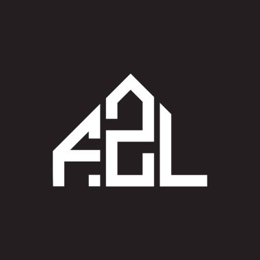 Siyah arkaplanda FZL harf logosu tasarımı. FZL yaratıcı harflerin baş harfleri logo kavramı. FZL harf tasarımı.