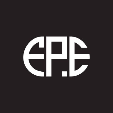 Siyah arka planda FPE harf logosu tasarımı. FPE yaratıcı harflerin baş harfleri logo kavramı. FPE harf tasarımı.