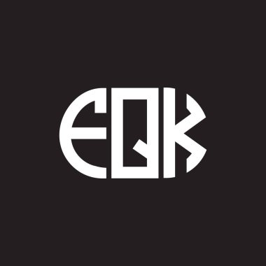 Siyah arkaplan üzerine FQK harf logosu tasarımı. FQK yaratıcı harflerin baş harfleri logo kavramı. FQK harf tasarımı.